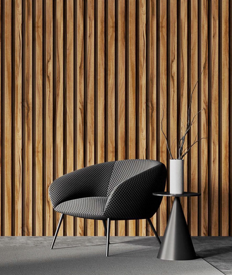 Wooden Slats Natural Wallpaper
