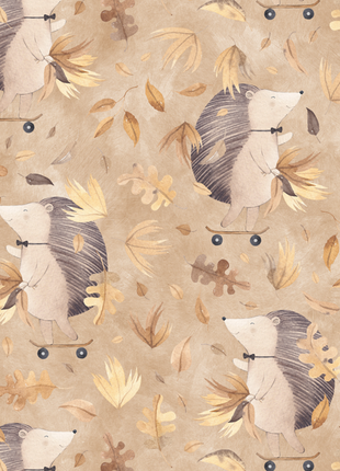 Autumn Hedgehog Adventure Kids Wallpaper